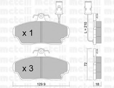 Комплект тормозных колодок, дисковый тормоз METELLI купить