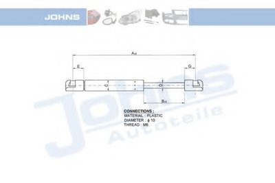 Газовая пружина, крышка багажник JOHNS купить