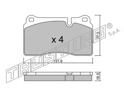 Комплект тормозных колодок, дисковый тормоз TRUSTING купить