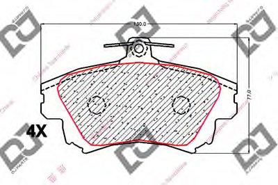 Комплект тормозных колодок, дисковый тормоз DJ PARTS купить