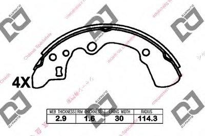 Комплект тормозных колодок DJ PARTS купить