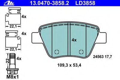 Комплект тормозных колодок, дисковый тормоз ATE Ceramic ATE Придбати