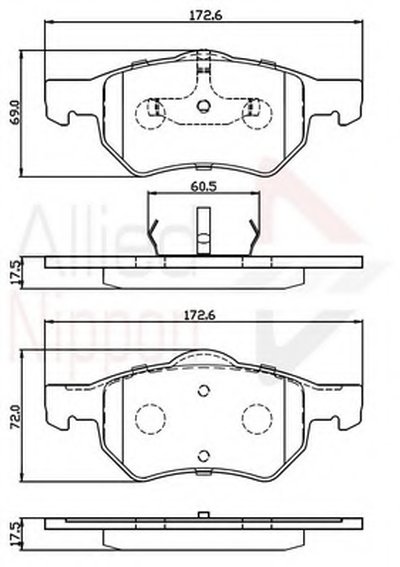 Комплект тормозных колодок, дисковый тормоз ANL Braking COMLINE купить