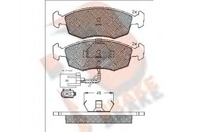 Комплект тормозных колодок, дисковый тормоз R BRAKE купить