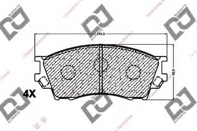 Комплект тормозных колодок, дисковый тормоз DJ PARTS купить