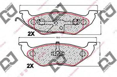 Комплект тормозных колодок, дисковый тормоз DJ PARTS купить