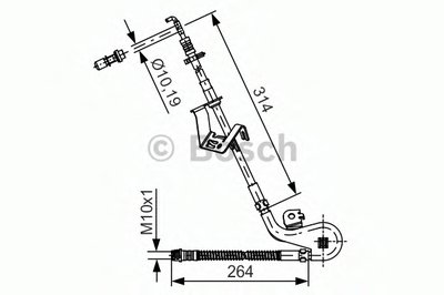 Шланг тормозной (передний) Citroen C5/C6/Peugeot 407 04- (L) (L=750mm)