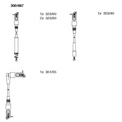 Провода зажигания Opel Kadett 2.0i86-93 (к-кт)