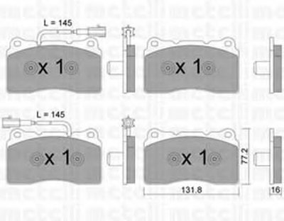 Комплект тормозных колодок, дисковый тормоз METELLI купить