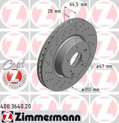 Тормозной диск COAT Z ZIMMERMANN купить