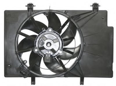 Вентилятор радиатора Ford B-Max 1.5TDCi 12-/Fiesta 1.2-1.6 08-/Ecosport 1.5TDCi 13- (с диффузором)