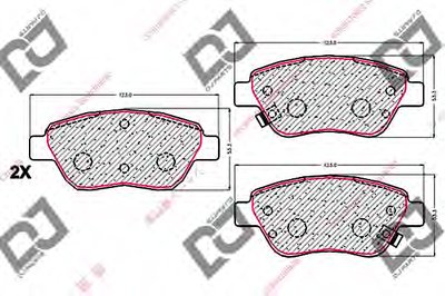 Комплект тормозных колодок, дисковый тормоз DJ PARTS купить