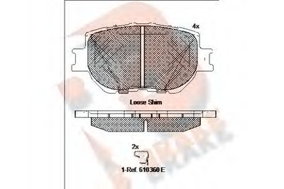 Комплект тормозных колодок, дисковый тормоз R BRAKE купить