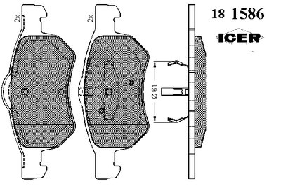 Комплект тормозных колодок, дисковый тормоз ICER купить