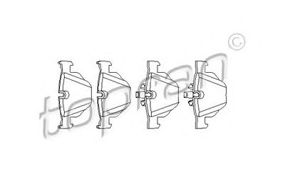 Комплект тормозных колодок, дисковый тормоз TOPRAN купить