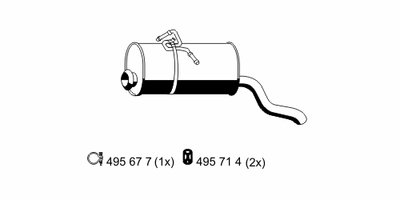 Глушитель выхлопных газов конечный ERNST купить