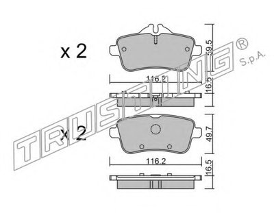 Комплект тормозных колодок, дисковый тормоз TRUSTING купить