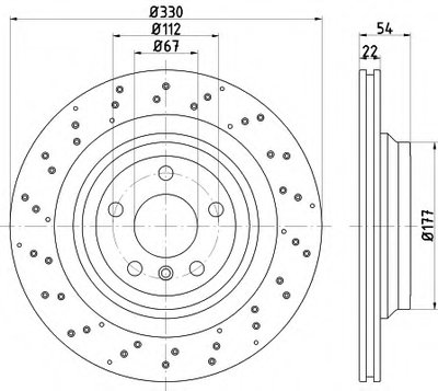 Диск тормозной (задний) MB M-class (W166) 11-16/GLE (W166) 15-18 (330x22) PRO+