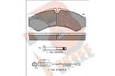 Комплект тормозных колодок, дисковый тормоз R BRAKE купить