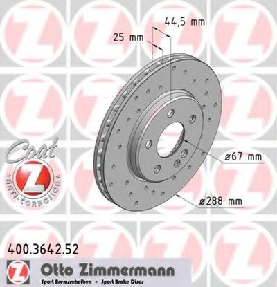 Тормозной диск SPORT BRAKE DISC COAT Z ZIMMERMANN купить