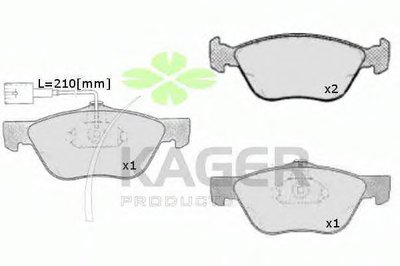 Комплект тормозных колодок, дисковый тормоз KAGER купить