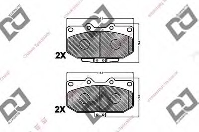 Комплект тормозных колодок, дисковый тормоз DJ PARTS купить