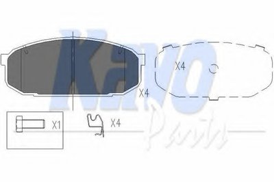 Комплект тормозных колодок, дисковый тормоз KAVO PARTS купить