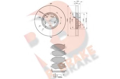 Комплект тормозов, дисковый тормозной механизм R BRAKE купить