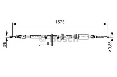 Трос ручника (задний) (R) Land Rover Freelander 06-14 (1573/1292mm)