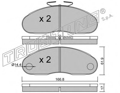 Комплект тормозных колодок, дисковый тормоз TRUSTING купить