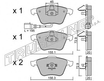 Комплект тормозных колодок, дисковый тормоз TRUSTING купить