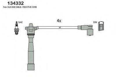 Провода зажигания Fiat Punto 1.2 16V 97-99 (к-кт) (HÜCO)