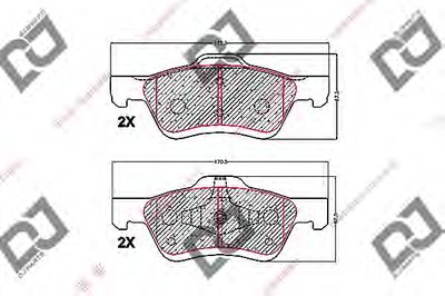 Комплект тормозных колодок, дисковый тормоз DJ PARTS купить