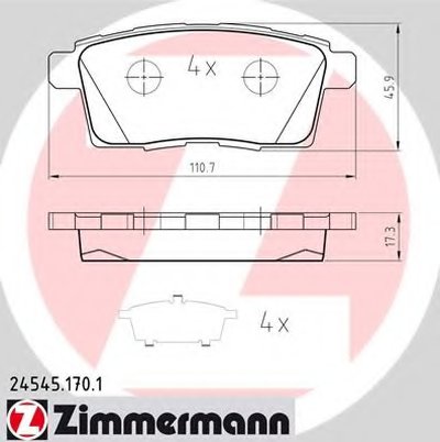 Колодки тормозные (задние) Mazda CX-7 2.2-2.5/CX-9 3.5/3.7 06- (Akebono)