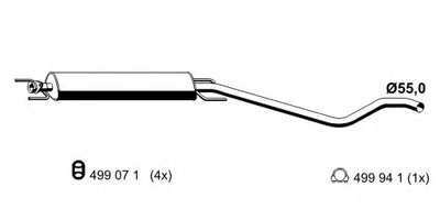 Средний глушитель выхлопных газов ERNST купить