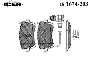 Колодки тормозные (задние) VW T5 03-15/T6 15- (+датчик) 