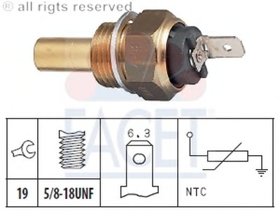Датчик, температура охлаждающей жидкости; Датчик, температура охлаждающей жидкости; Датчик, температура охлаждающей жидкости FACET купить