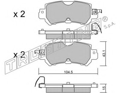 Комплект тормозных колодок, дисковый тормоз TRUSTING купить