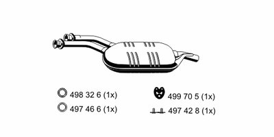 Средний глушитель выхлопных газов ERNST купить