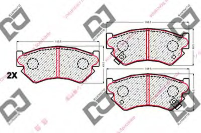 Комплект тормозных колодок, дисковый тормоз DJ PARTS купить