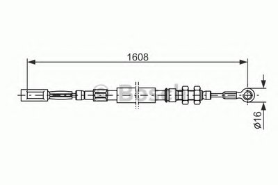 Трос ручника (L) Citroen C25/Peugeot J5/Fiat Ducato 81-94 (1608/1364mm)