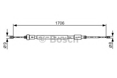 Трос ручника (задний) Citroen C3 II 09- (1706/879mm)