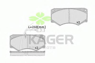 Комплект тормозных колодок, дисковый тормоз KAGER купить