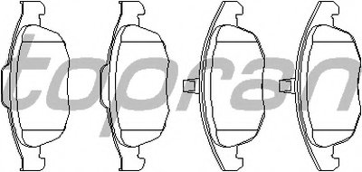 Комплект тормозных колодок, дисковый тормоз TOPRAN купить
