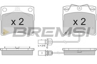 Комплект тормозных колодок, дисковый тормоз BREMSI купить