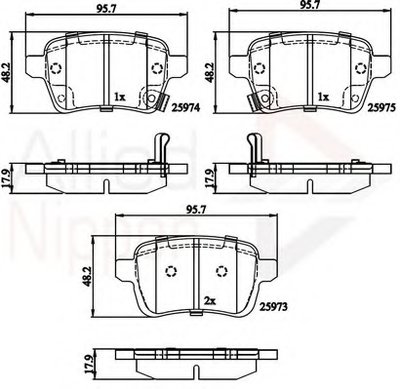 Комплект тормозных колодок, дисковый тормоз ANL Braking COMLINE купить