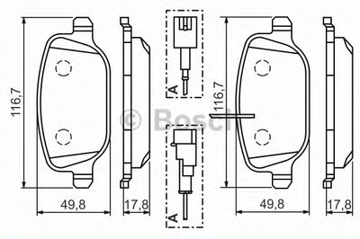 Комплект тормозных колодок, дисковый тормоз BOSCH купить