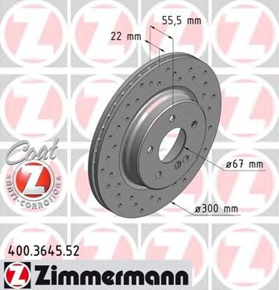 Тормозной диск SPORT BRAKE DISC COAT Z ZIMMERMANN купить