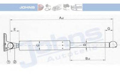 Газовая пружина, крышка багажник JOHNS купить