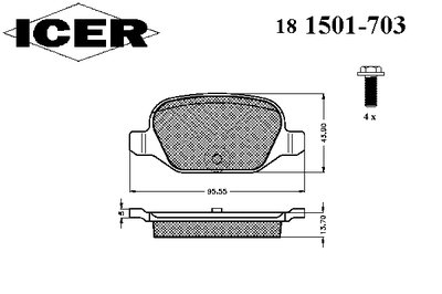 Комплект тормозных колодок, дисковый тормоз ICER Придбати